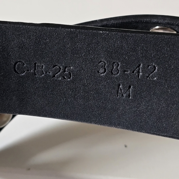 Black Faux Leather and Silver Studded Grommet Belt - Picture 4 of 4